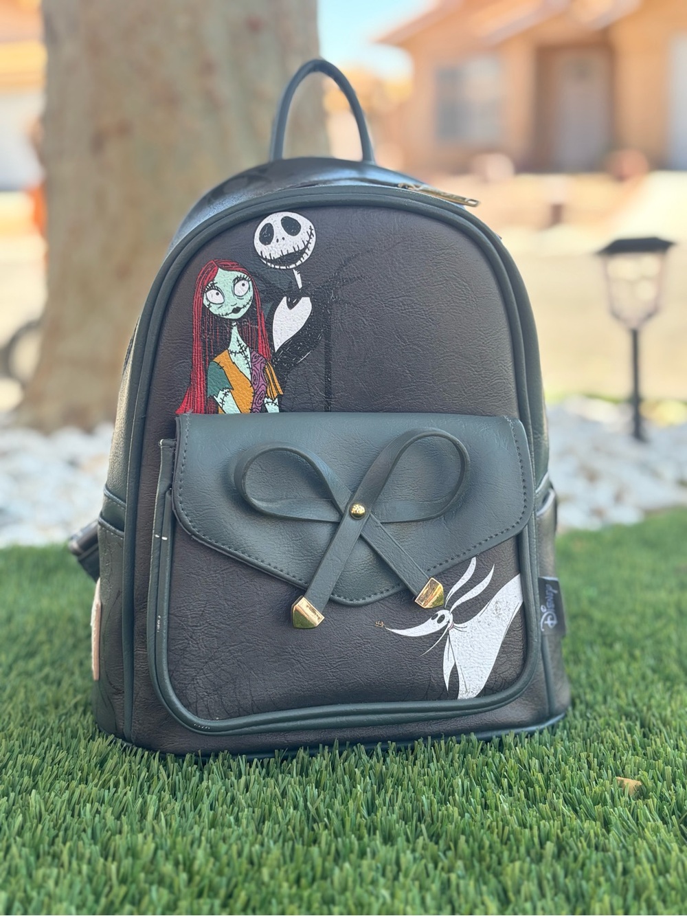 Disney Black The Nightmare Before Christmas Mini Backpack with Sally & Jack Art